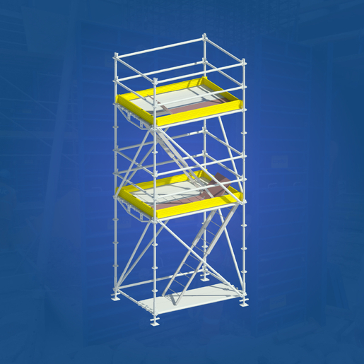 Fixed tower scaffolding 1.57 m x 2.07 m H= 4 m